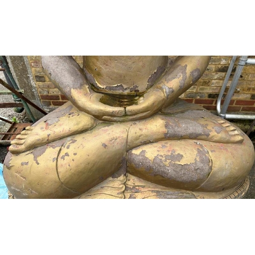 1072 - A LARGE STONE SEATED BUDDHA, 180CM (H) X 110CM (W) / ALL LOTS ARE LOCATED IN SL0 9LG, REGRETFULLY WE... 