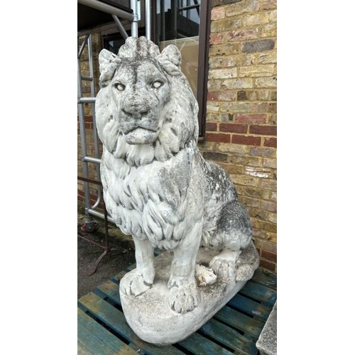 1073 - A MAJESTIC STONE LION, 141CM (H) X 100CM (D) / ALL LOTS ARE LOCATED IN SL0 9LG, REGRETFULLY WE DO NO... 