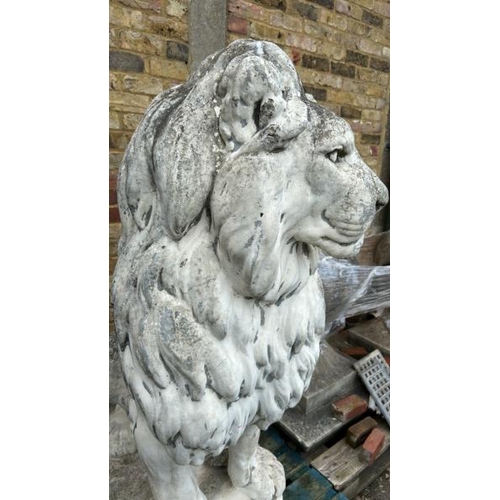 1073 - A MAJESTIC STONE LION, 141CM (H) X 100CM (D) / ALL LOTS ARE LOCATED IN SL0 9LG, REGRETFULLY WE DO NO... 