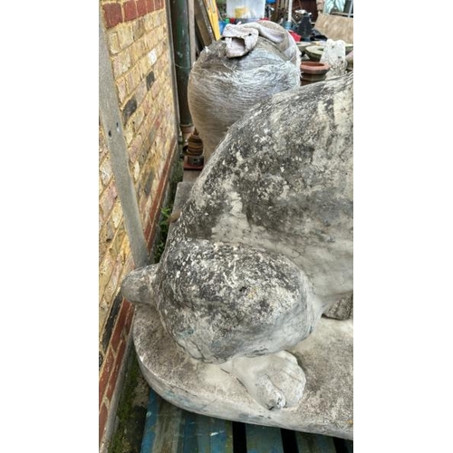 1073 - A MAJESTIC STONE LION, 141CM (H) X 100CM (D) / ALL LOTS ARE LOCATED IN SL0 9LG, REGRETFULLY WE DO NO... 