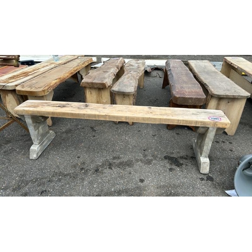 1080 - A LONG PINE BENCH, 48CM (H) X 180CM (W) / ALL LOTS ARE LOCATED IN SL0 9LG, REGRETFULLY WE DO NOT OFF... 