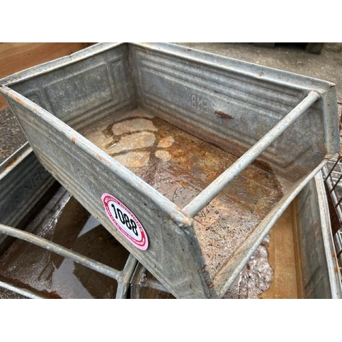 1088 - THREE GALVANISED TOTE BINS / ALL LOTS ARE LOCATED IN SL0 9LG, REGRETFULLY WE DO NOT OFFER SHIPPING, ... 