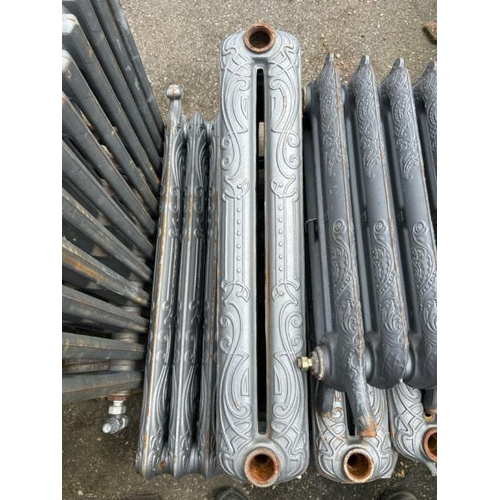 1090 - A PALLET OF EIGHT ORNATE CAST IRON RADIATORS, 66CM (H) X 80CM (L) / ALL LOTS ARE LOCATED IN SL0 9LG,... 