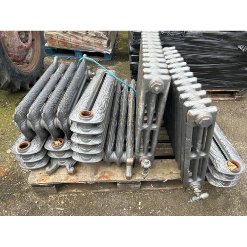 1090 - A PALLET OF EIGHT ORNATE CAST IRON RADIATORS, 66CM (H) X 80CM (L) / ALL LOTS ARE LOCATED IN SL0 9LG,... 