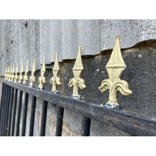 1103 - A SET OF ORNATE DRIVEWAY GATES WITH SPEAR POINT DETAILING, EACH SECTION APPROX 190CM (H) X 159CM (W)... 