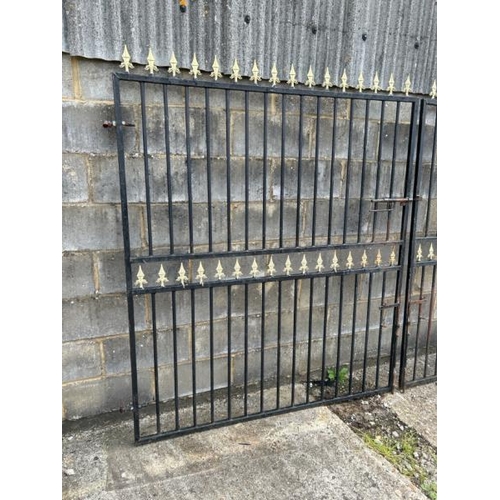 1103 - A SET OF ORNATE DRIVEWAY GATES WITH SPEAR POINT DETAILING, EACH SECTION APPROX 190CM (H) X 159CM (W)... 