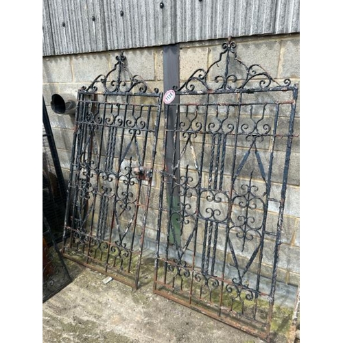 1114 - TWO MATCHING GATE SECTIONS, ONE WITH KEY LOCK AND OTHER WITH DROP LOCK, 185CM (H) X 87CM (W) / ALL L... 