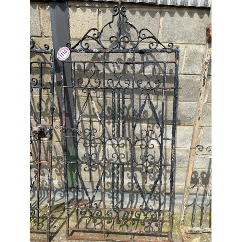 1114 - TWO MATCHING GATE SECTIONS, ONE WITH KEY LOCK AND OTHER WITH DROP LOCK, 185CM (H) X 87CM (W) / ALL L... 