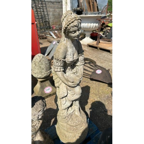 1146 - A STATUE OF A LADY HOLDING A BIRD, 86CM (H) / ALL LOTS ARE LOCATED IN SL0 9LG, REGRETFULLY WE DO NOT... 