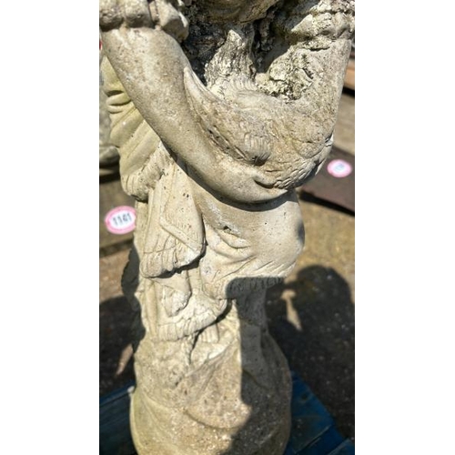 1146 - A STATUE OF A LADY HOLDING A BIRD, 86CM (H) / ALL LOTS ARE LOCATED IN SL0 9LG, REGRETFULLY WE DO NOT... 