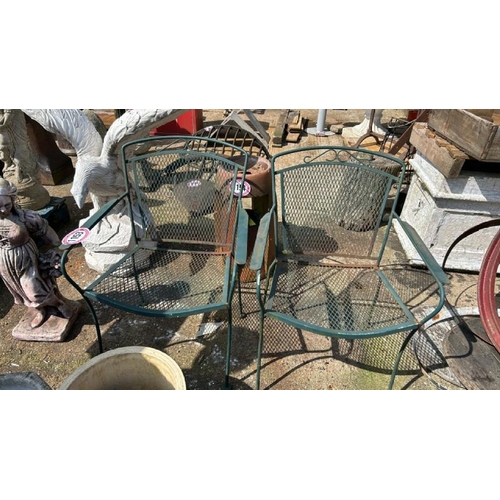 1153 - A PAIR OF METAL GARDEN CHAIRS, 82CM (H) / ALL LOTS ARE LOCATED IN SL0 9LG, REGRETFULLY WE DO NOT OFF... 