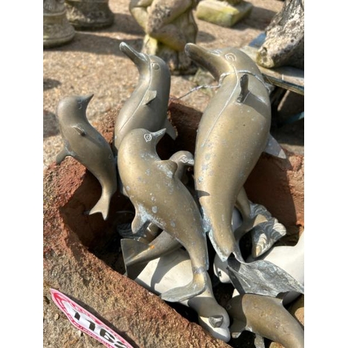 1162 - A RESIN TROUGH AND METAL DOLPHINS / ALL LOTS ARE LOCATED IN SL0 9LG, REGRETFULLY WE DO NOT OFFER SHI... 