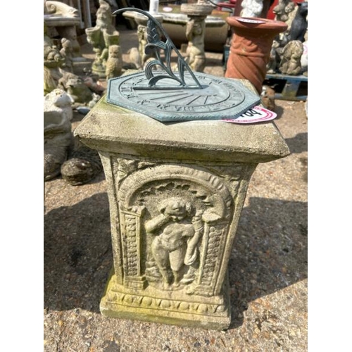 1164 - A RECONSTITUTED STONE SUNDIAL, 65CM (H) / ALL LOTS ARE LOCATED IN SL0 9LG, REGRETFULLY WE DO NOT OFF... 