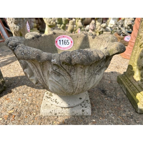 1165 - A RECONSTITUTED STONE URN, 35CM (H) X 46CM (DIA) / ALL LOTS ARE LOCATED IN SL0 9LG, REGRETFULLY WE D... 