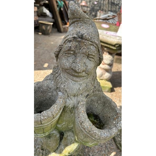 1170 - A STATUE OF A GNOME HOLDING TWO POTS, 58CM (H) / ALL LOTS ARE LOCATED IN SL0 9LG, REGRETFULLY WE DO ... 