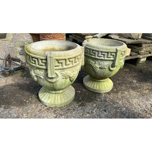 1173 - A PAIR OF GRECIAN POTS, 35CM (H) / ALL LOTS ARE LOCATED IN SL0 9LG, REGRETFULLY WE DO NOT OFFER SHIP... 