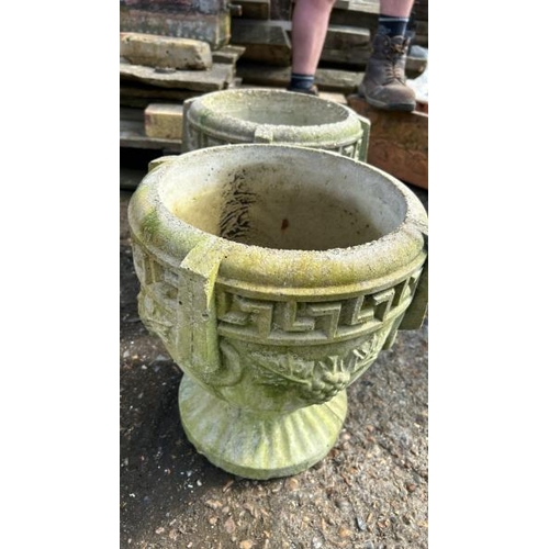 1173 - A PAIR OF GRECIAN POTS, 35CM (H) / ALL LOTS ARE LOCATED IN SL0 9LG, REGRETFULLY WE DO NOT OFFER SHIP... 