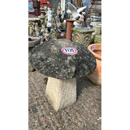 1175 - A RECONSTITUTED TWO PIECE STADDLE STONE, 60CM (H) / ALL LOTS ARE LOCATED IN SL0 9LG, REGRETFULLY WE ... 