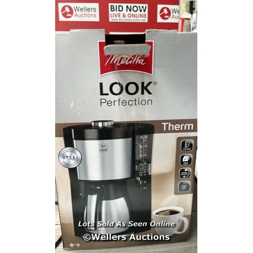 3404 - MELITTA FILTER COFFEE MACHINE, STAINLESS STEEL, BLACK / POWERS UP / SIGNS OF USE / H1