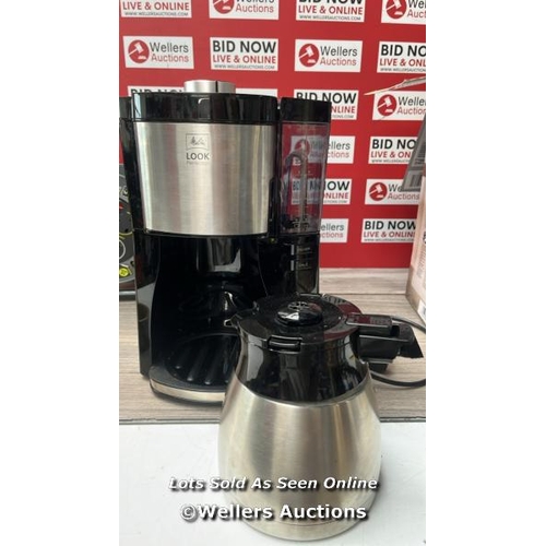 3404 - MELITTA FILTER COFFEE MACHINE, STAINLESS STEEL, BLACK / POWERS UP / SIGNS OF USE / H1