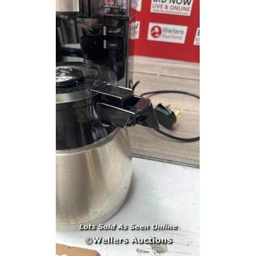 3404 - MELITTA FILTER COFFEE MACHINE, STAINLESS STEEL, BLACK / POWERS UP / SIGNS OF USE / H1