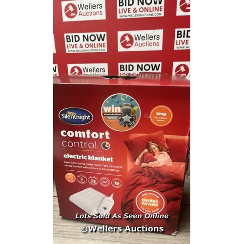 3420 - SILENTNIGHT COMFORT CONTROL ELECTRIC BLANKET - KING SIZE 137X165 CM / SIGNS OF USE / UNTESTED / E86