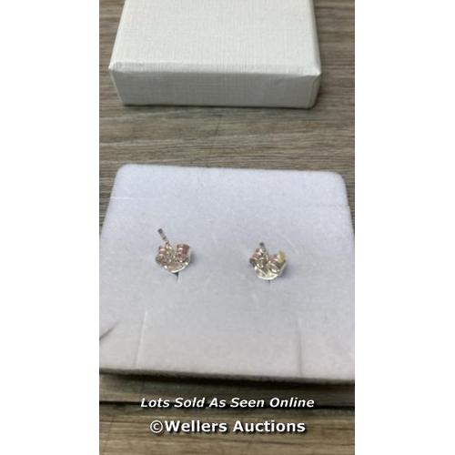 3449 - MABE PEARL STUD EARRINGS SOLID STERLING SILVER 6MM PEARLS ROUND. BOX / H67