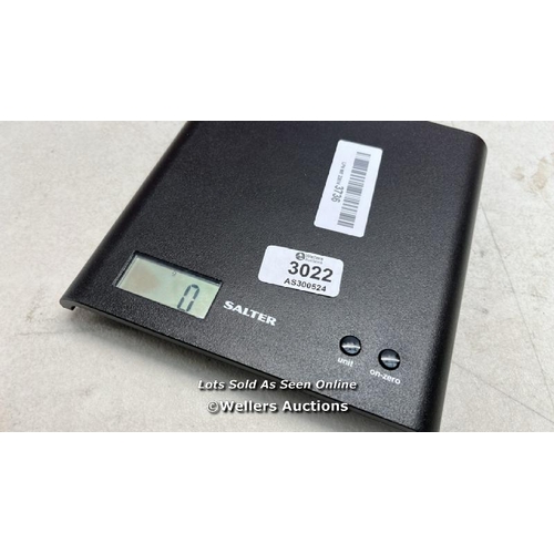 3022 - SALTER 1066 BKDR15 ARC KITCHEN SCALE  DIGITAL FOOD WEIGHING SCALES FOR PRECISE COOKING/BAKING, SLIM ... 