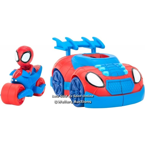 3060 - MARVEL'S SPIDEY AND HIS AMAZING FRIENDS SNF0113 2 N 1 STRIKE FEATURE VEHICLE-LAUNCH WEB CYCLE-MUST-H... 