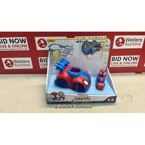 3060 - MARVEL'S SPIDEY AND HIS AMAZING FRIENDS SNF0113 2 N 1 STRIKE FEATURE VEHICLE-LAUNCH WEB CYCLE-MUST-H... 