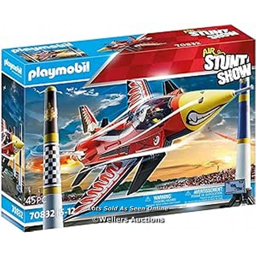 3064 - PLAYMOBIL AIR STUNT SHOW 70832 EAGLE JET, TOY PLANE WITH WIND-UP MOTOR, AEROPLANE TOY FOR 5+ YEAR OL... 