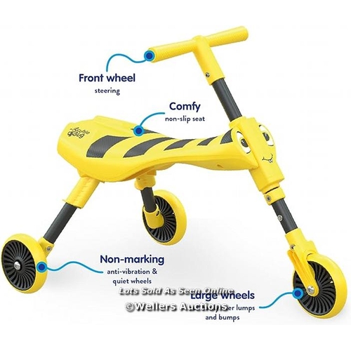 3078 - SCUTTLEBUG 3-WHEEL FOLDABLE RIDE-ON TRICYCLE FOR 1+ YEAR OLD BOYS AND GIRLS, BUMBLEBEE TRIKE, ANTENN... 