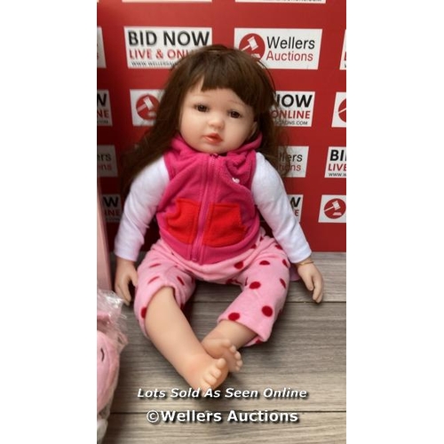 3079 - ZIYIUI 24 INCHES 60 CM REBORN BABY DOLLS SOFT SILICONE VINYL REALISTIC REBORN DOLLS GIRL LIFELIKE RE... 