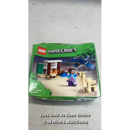 3121 - LEGO MINECRAFT STEVE'S DESERT EXPEDITION BUILDING TOYS FOR 6 PLUS YEAR OLD KIDS, BOYS AND GIRLS, BIO... 