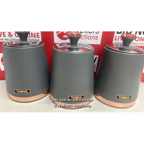 3243 - TOWER T826131GRY CAVALETTO SET OF 3 STORAGE CANISTERS / E80