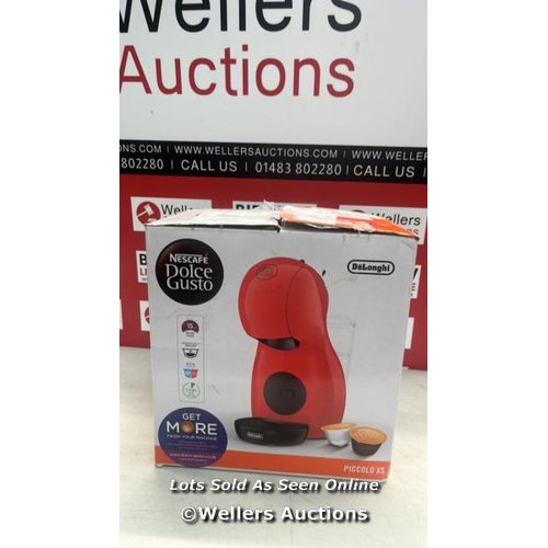 3265 - NESCAFE DOLCE GUSTO DELONGHI PICCOLO XS POD CAPSULE COFFEE MACHINE /  RED AND BLACK  / E84