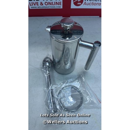 3295 - VELAZE FRENCH PRESS COFFEE MAKE,0.35LITRE/12OZ/3 CUP/STAINLESS STEEL CAFETIERE MAKE,PORTABLE DOUBLE ... 