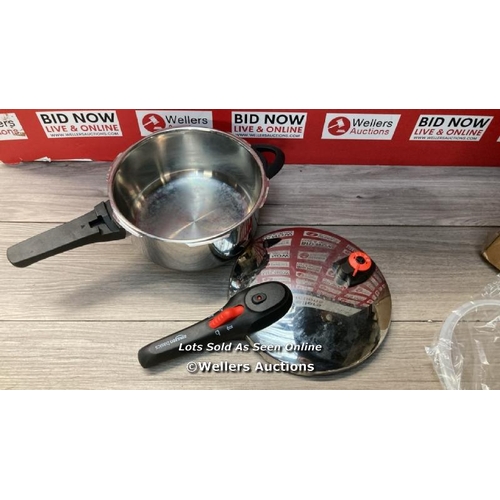 3466 - STAINLESS STEEL PRESSURE COOKER, 4 LITRE, SILVER