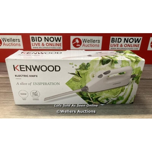 3478 - KENWOOD KN650 ELECTRONIC KNIFE, STAINLESS STEEL BLADES AND FROZEN FOOD BLADES, 100 W, WHITE