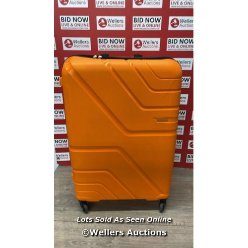 2233 - AMERICAN TOURISTER JETDRIVER LARGE 4 WHEEL SPINNER CASE / SIGNS OF USE / DAMAGED HANDLE / COMBINATIO... 