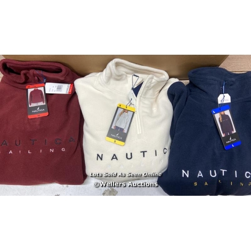 2237 - BOX OF 30 LADIES NEW NAUTICA FLEECE 1/4 ZIP SWEATSHIRTS / MIXED COLOURS & SIZES / P14-16