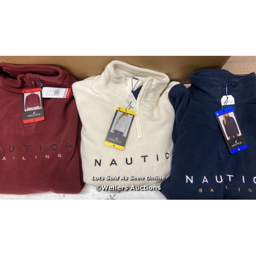 2238 - BOX OF 30 LADIES NEW NAUTICA FLEECE 1/4 ZIP SWEATSHIRTS / MIXED COLOURS & SIZES / P14-16