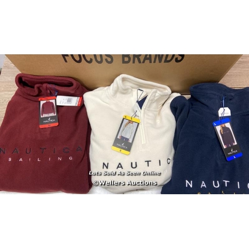 2239 - BOX OF 30 LADIES NEW NAUTICA FLEECE 1/4 ZIP SWEATSHIRTS / MIXED COLOURS & SIZES / P14-16