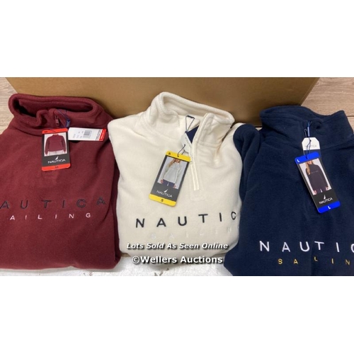 2240 - BOX OF 30 LADIES NEW NAUTICA FLEECE 1/4 ZIP SWEATSHIRTS / MIXED COLOURS & SIZES / P14-16