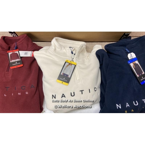 2241 - BOX OF 30 LADIES NEW NAUTICA FLEECE 1/4 ZIP SWEATSHIRTS / MIXED COLOURS & SIZES / P14-16