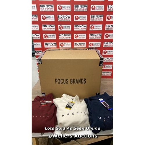 2242 - BOX OF 30 LADIES NEW NAUTICA FLEECE 1/4 ZIP SWEATSHIRTS / MIXED COLOURS & SIZES / P14-16