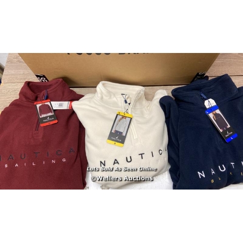 2242 - BOX OF 30 LADIES NEW NAUTICA FLEECE 1/4 ZIP SWEATSHIRTS / MIXED COLOURS & SIZES / P14-16