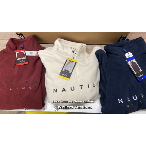 2243 - BOX OF 30 LADIES NEW NAUTICA FLEECE 1/4 ZIP SWEATSHIRTS / MIXED COLOURS & SIZES / P14-16