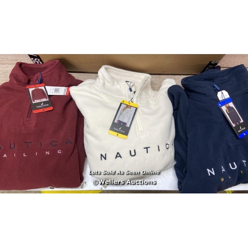 2244 - BOX OF 30 LADIES NEW NAUTICA FLEECE 1/4 ZIP SWEATSHIRTS / MIXED COLOURS & SIZES / P14-16