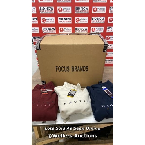 2245 - BOX OF 30 LADIES NEW NAUTICA FLEECE 1/4 ZIP SWEATSHIRTS / MIXED COLOURS & SIZES / P14-16